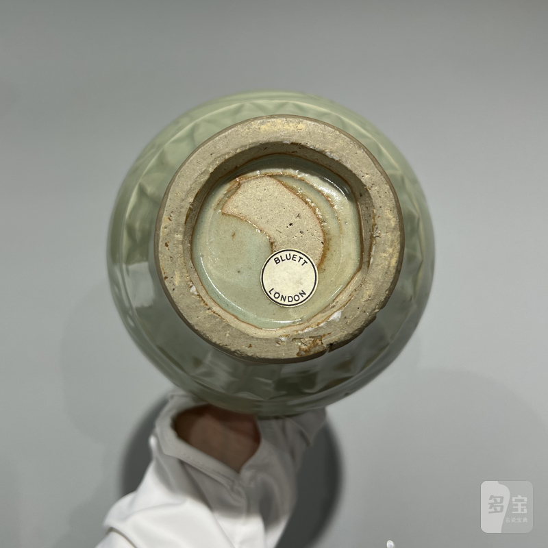 明代 龙泉要梅子青釉刻花凤尾尊 - 图14
